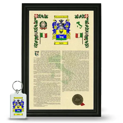 Gattis Framed Armorial History and Keychain - Black