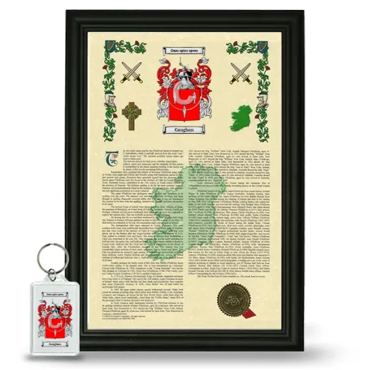 Gaughan Framed Armorial History and Keychain - Black