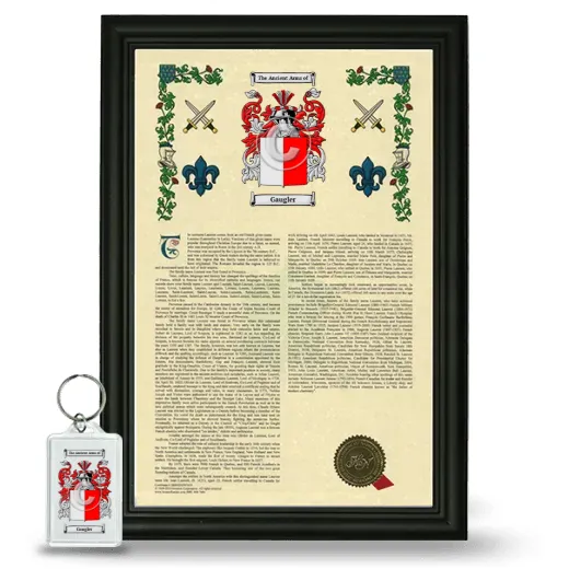 Gaugler Framed Armorial History and Keychain - Black