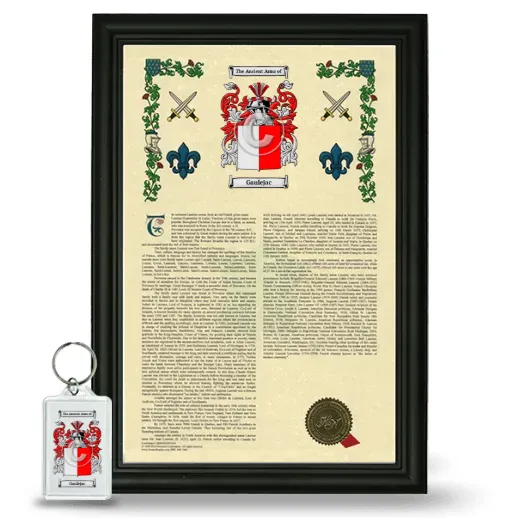 Gaulejac Framed Armorial History and Keychain - Black