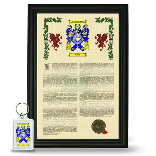 Gavín Framed Armorial History and Keychain - Black