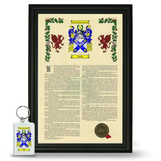 Gavin Framed Armorial History and Keychain - Black