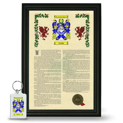 Gawyne Framed Armorial History and Keychain - Black