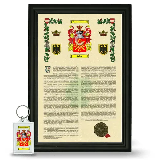 Gelan Framed Armorial History and Keychain - Black