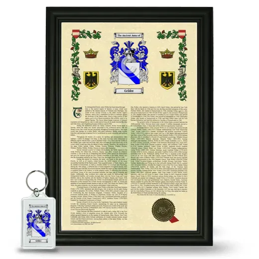 Gelder Framed Armorial History and Keychain - Black