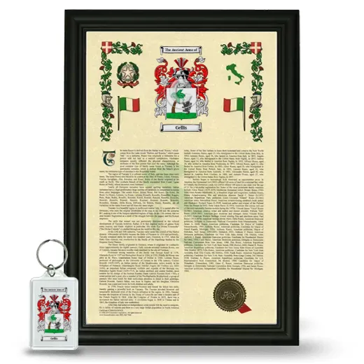 Gellis Framed Armorial History and Keychain - Black