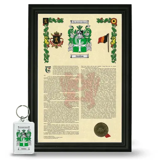 Gendron Framed Armorial History and Keychain - Black