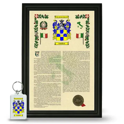 Gentilani Framed Armorial History and Keychain - Black