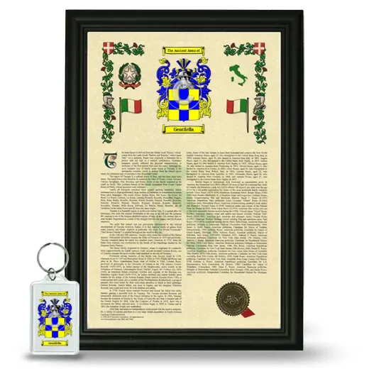 Gentilella Framed Armorial History and Keychain - Black