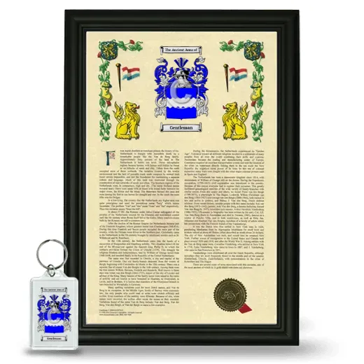 Gentleman Framed Armorial History and Keychain - Black