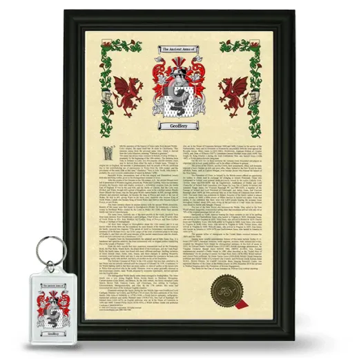 Geoffery Framed Armorial History and Keychain - Black