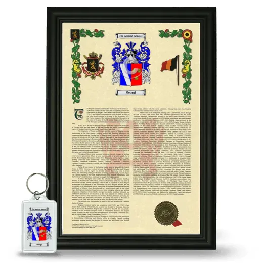 Georgi Framed Armorial History and Keychain - Black
