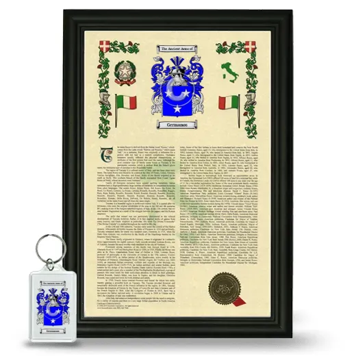 Germanos Framed Armorial History and Keychain - Black