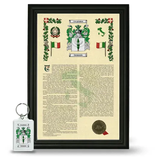 Germonio Framed Armorial History and Keychain - Black