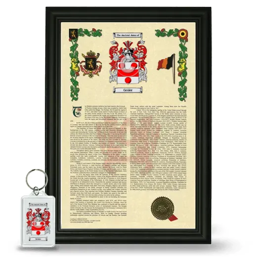 Gesier Framed Armorial History and Keychain - Black