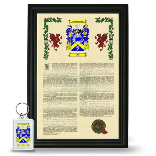 Gest Framed Armorial History and Keychain - Black