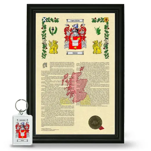 Getey Framed Armorial History and Keychain - Black
