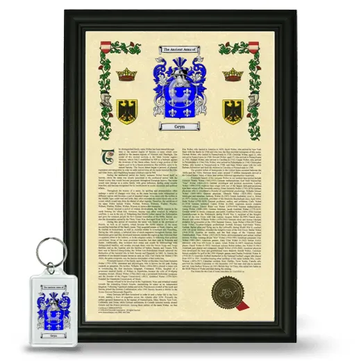 Geyn Framed Armorial History and Keychain - Black