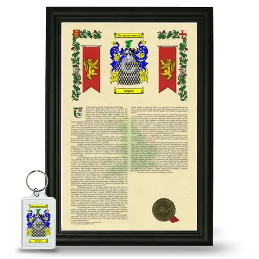 Geynes Framed Armorial History and Keychain - Black