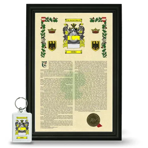 Gfeller Framed Armorial History and Keychain - Black