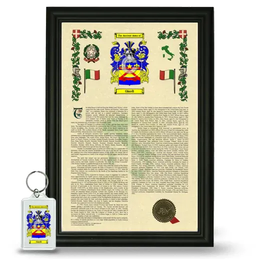 Giardi Framed Armorial History and Keychain - Black
