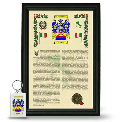Giardini Framed Armorial History and Keychain - Black