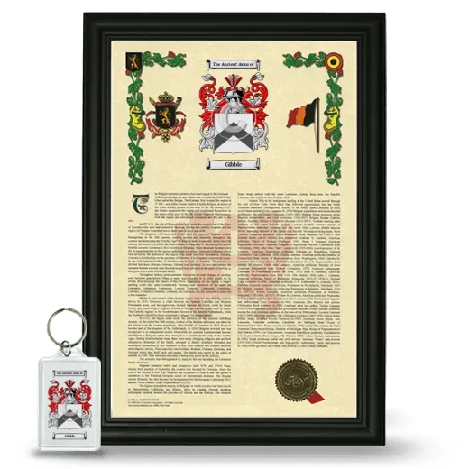 Gibble Framed Armorial History and Keychain - Black