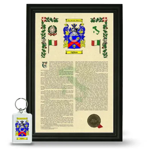 Gigliano Framed Armorial History and Keychain - Black