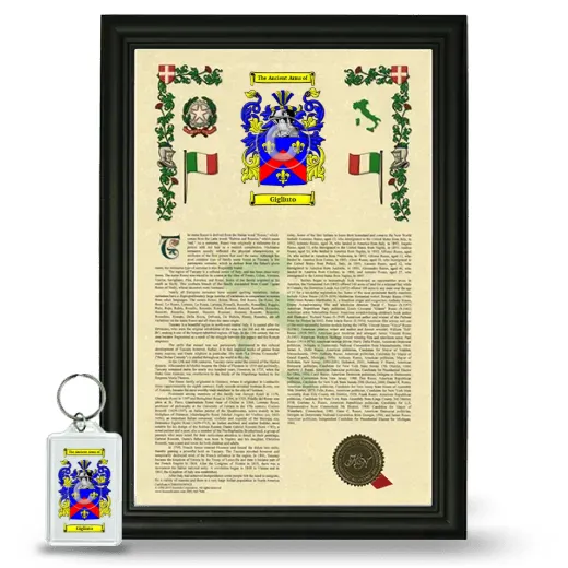 Gigliuto Framed Armorial History and Keychain - Black