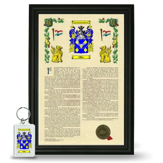 Gilker Framed Armorial History and Keychain - Black