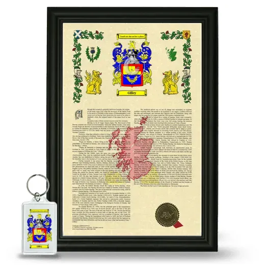 Gilley Framed Armorial History and Keychain - Black