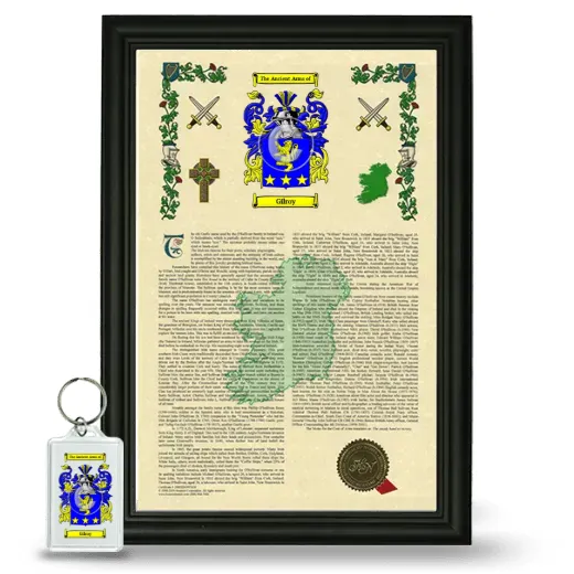 Gilroy Framed Armorial History and Keychain - Black