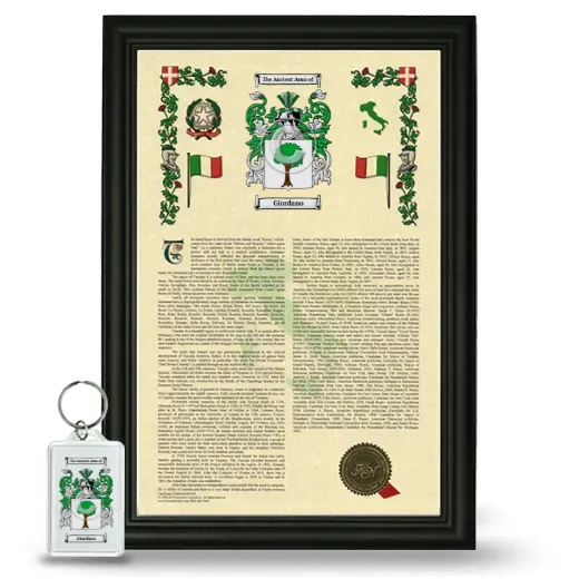 Giordano Framed Armorial History and Keychain - Black