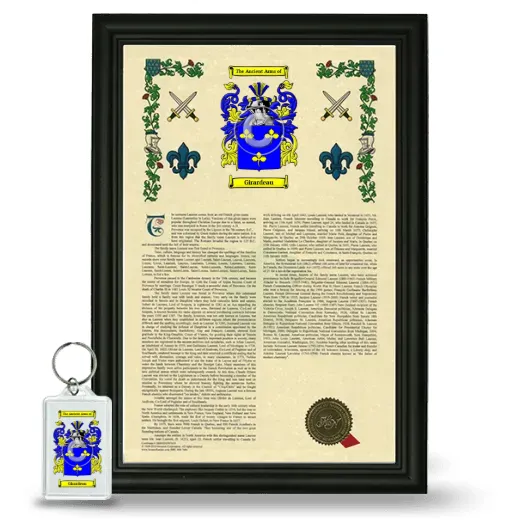Girardeau Framed Armorial History and Keychain - Black
