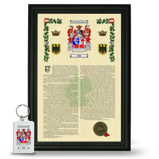 Gisk Framed Armorial History and Keychain - Black