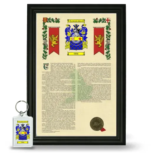 Givin Framed Armorial History and Keychain - Black