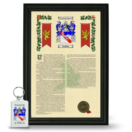 Gladdens Framed Armorial History and Keychain - Black