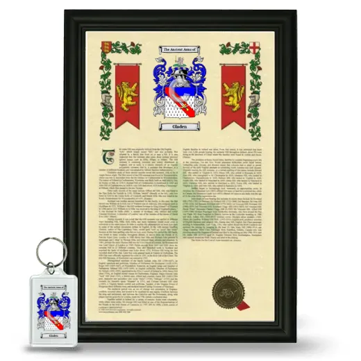 Gladen Framed Armorial History and Keychain - Black