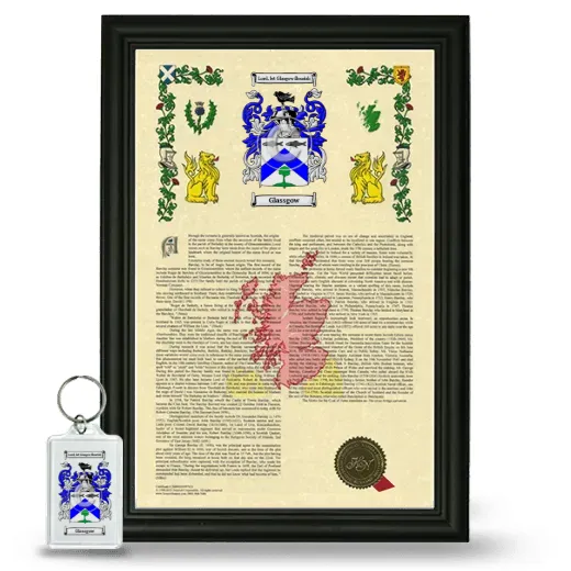 Glassgow Framed Armorial History and Keychain - Black
