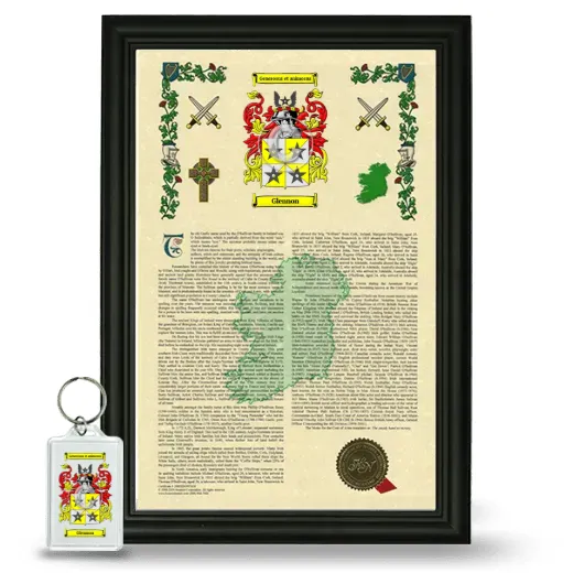 Glennon Framed Armorial History and Keychain - Black