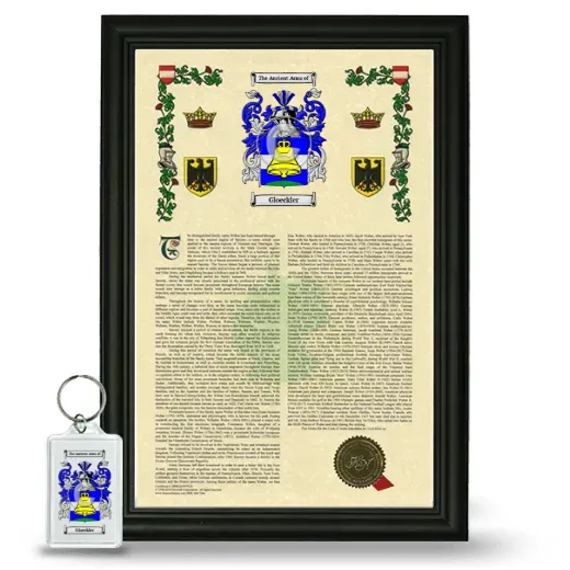 Gloeckler Framed Armorial History and Keychain - Black
