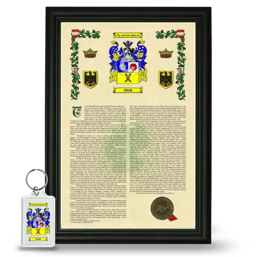 Glunk Framed Armorial History and Keychain - Black