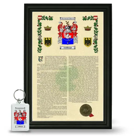 Goldburgh Framed Armorial History and Keychain - Black
