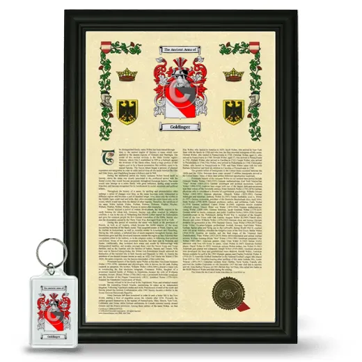 Goldinger Framed Armorial History and Keychain - Black