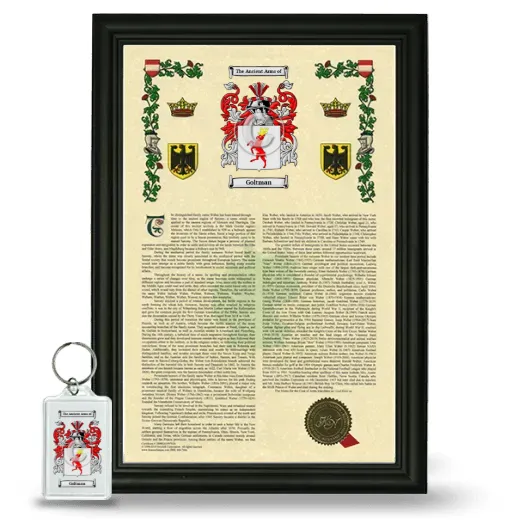 Goltman Framed Armorial History and Keychain - Black