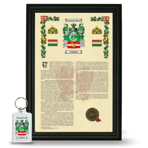 Gombash Framed Armorial History and Keychain - Black