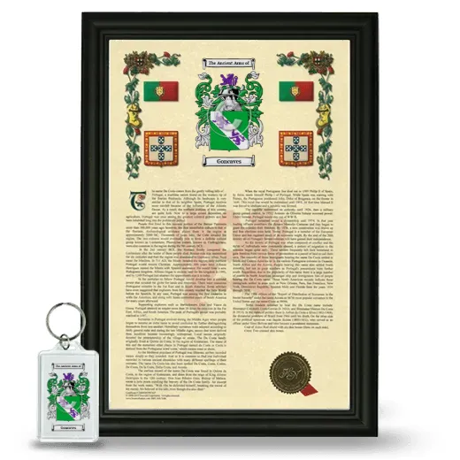 Goncaves Framed Armorial History and Keychain - Black