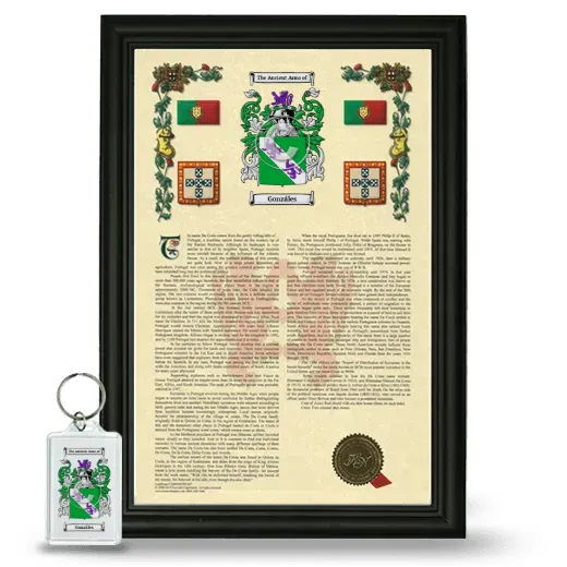 Gonzáles Framed Armorial History and Keychain - Black