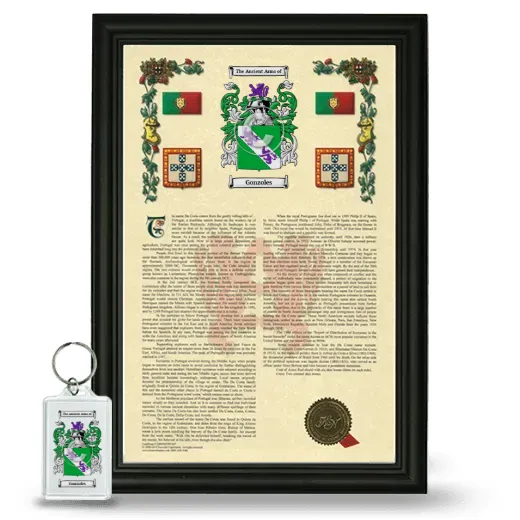 Gonzoles Framed Armorial History and Keychain - Black