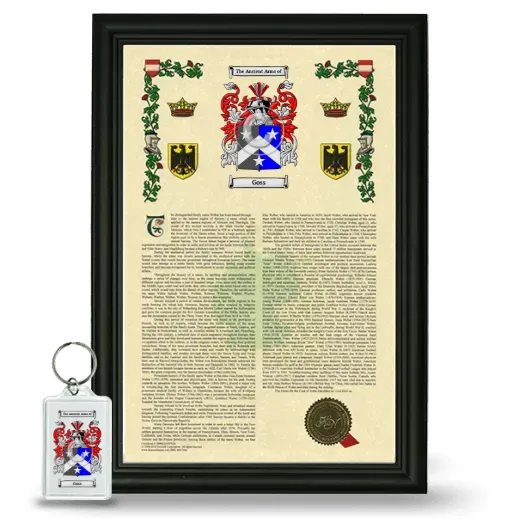 Goss Framed Armorial History and Keychain - Black